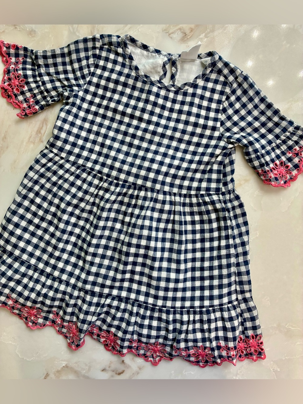 Gap Kids Gingham Dress with Pink Trim